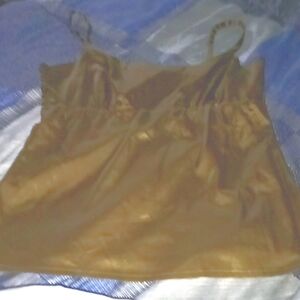 Green Gold Adjustable spaghetti strapped top